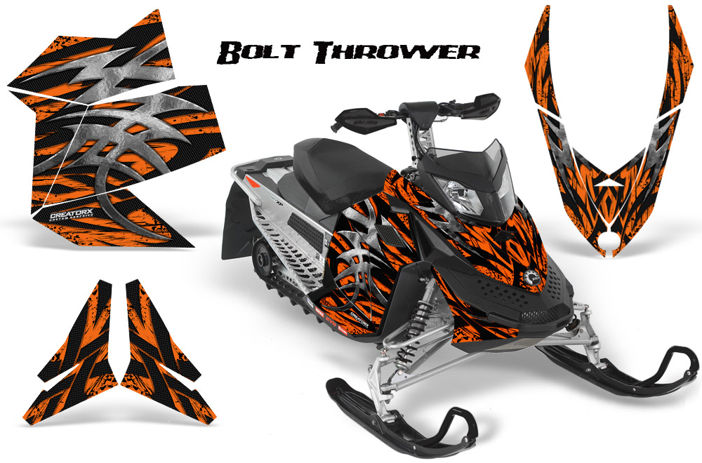 Skidoo REV XP Graphics Kit Bolt Thrower Orange